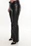 Plus Size Women's Spanish Flare Pants with Leather Belt - 5