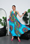 Long Oversized Dress with Halter Neck Detail and Backless Slit