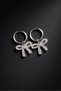 Silver Color Stone Bowknot Necklace Earrings Set Elegant Women's Jewelry Set - 6
