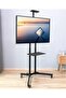 Mobile TV Stand, TV Cart with Mount on Lockable Wheels and 2 Trays for 32-65inch LED and LCD Screen (32-65in with 2 trays)