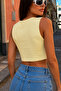 V-Neck Summer Combed Cotton Natural Viscose Crop Top Blouse - 4