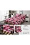 King Size Bed Sheet Set 200x220 cm Floral Pattern Printed Bedding 125 GSM Soft Lightweight - 4