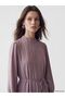 Lcw Modest Pink Judge Collar Pleated Dobby Women's Dress - 2