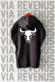 Bull Front and Back Printed Zero Sleeve Hooded 100% Cotton Sports Tshirt
