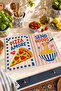 Pizza Amore and Send Noods Written Italian Cuisine Patterned Modern Stylish 2-Piece Kitchen Towel Set 35X55
