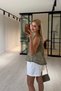 Sequined Asymmetrical Khaki Mesh Blouse - 3