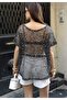 Sequined Mesh Blouse - 4