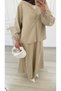 Molly Nelly Women's Collared Muslin Suit with Gathered Skirt - 5