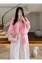 Pink Rope Lace Transparent Shirt - 5098 - 2