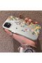 iPhone 12 Compatible Silicone Edge Hard Back Case Couple Phone Case with Floral Pattern - 2