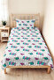 Pop Art Polka Dot Youth Room Single Pique Set-Turquoise Pink 160X220 cm Quilted Bedspread - 6