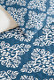 Blue Geometric Youth Room Single Pique Set - White Modern 160X220 cm Quilted Bedspread - 3
