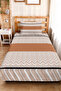 Brown Geometric Youth Room Single Pique Set - Striped 160X220 cm Quilted Bedspread - 4