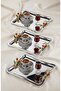 Elegante Noir Duo Bacche Rosso Kulp Patterned Chrome Presentation Promise Engagement Tray, 22X16Cm - 4
