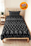 Black Ethnic Geometric Youth Room Single Pique Set - Modern 160X220 cm Quilted Bedspread