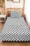Black Heart Patterned Teen Room Single Decorative Pique Set - 160X220 cm Quilted Bedspread - 6