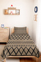 Geometric Beige Young Room Single Pique Set - Bohemian Anthracite 160X220 cm Quilted Bedspread - 6