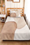 Beige Geometric Modern Young Room Single Pique Set-Ecru Mink 160X220 cm Quilted Bedspread - 2