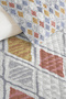 Geometric Blue Young Room Single Pique Set-Pastel Gray Mustard 160X220 cm Quilted Bedspread - 3