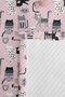 Pink Cat Pastel Girls' Pique Set - Cute Gray Black Baby Room Bedspread - 160X220 cm - 7