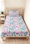 Flamingo Tropical Pink Girls' Pique Set - Cactus Pineapple Mint Baby Room Bedspread 160X220 cm - 4