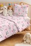 Panda Pink Pastel Girls' Pique Set - Cute Heart White Baby Room Bedspread - 160X220 cm - 2