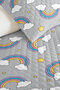 Rainbow Cloud Girl's Pique Set - Starry Yellow Lilac Baby Room Bedspread - 160X220 cm - 3