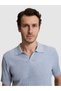 Baby Blue Slim Fit 100% Cotton Lapel Collar Knitwear T-Shirt 50320580-Vr249 - 2
