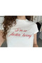 White Fuckin Horny Printed Cropped