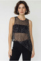 Women's Black Asymmetrical Cut Sequin Detailed Mesh Blouse 4250 60286333 - 4