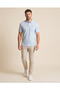 Men Sky Blue Striped Polo T-Shirt - 2