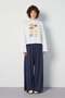 Women's Premium Modal Fabric Loose Cut Trousers Navy Blue 31062 - 3