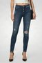 Women Super Skinny Fit Rip Mid Rise Ankle Jeans, Dark Blue