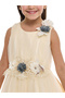 Girls Flower Applique Mesh Insert Festive Dress - 5