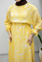 Mixed Pattern Elastic Waist Dress Tsd260244 Yellow - 4