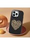 iPhone 13 Pro Compatible Case with Camera Protection Black Silicone Couple Phone Case with Heart Pattern - 2