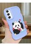 Samsung Galaxy A34 5g Compatible Case Camera Protector Blue Silicone Couple Phone Case Panda Pattern