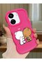 Redmi 13C Compatible Case Camera Protector Red Silicone Couple Phone Case Cute Pattern