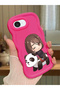 iPhone 16E Compatible Case Camera Protector Red Silicone Couple Phone Case Panda Pattern