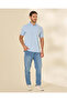 Men Blue And White Striped Polo T Shirt - 2