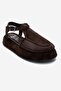 Lurelia Brown Suede Genuine Leather Mesh Women's Sandals - 3