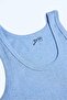 Men's ribbed tank top 100% cotton blue melange - 2