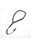 Kuka Wood Rosary 33 Beads 7.5x11.5mm Black Oval Prayer Beads 21g with Copper & Silver Inlay - 3