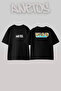 Wap Leopard Water Design Printed Oversize Black T-Shirt