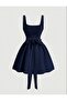 Matilda - Crepe Fabric Strap Flounce Mini Dress - 2