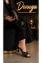 Women's Black Patent Leather Thin Heeled Slippers – Stylish Casual, Office and Event Footwear - 2