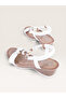 Women's Imported Stone Detailed Comfortable Special Padded Sole Sandals with Elastic Back Strap White - 3