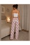 Intive Comfort Powder Red/Black Ribbon Patterned Pajama Bottoms with Elastic Waistband - 3