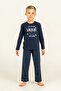 Father Son Let the Adventure Begin Navy Blue Long Sleeve Pajama Set Ar3827-A-V1 - 2