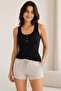 Women's Button Detailed U-Neck Thick Strap Flexible 2-Piece Basic Undershirt - 95% Cotton & Breathable Fabric - 5